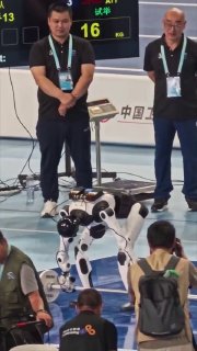 Robotas parkrito ant teisėjų stalo kilnojant štangą