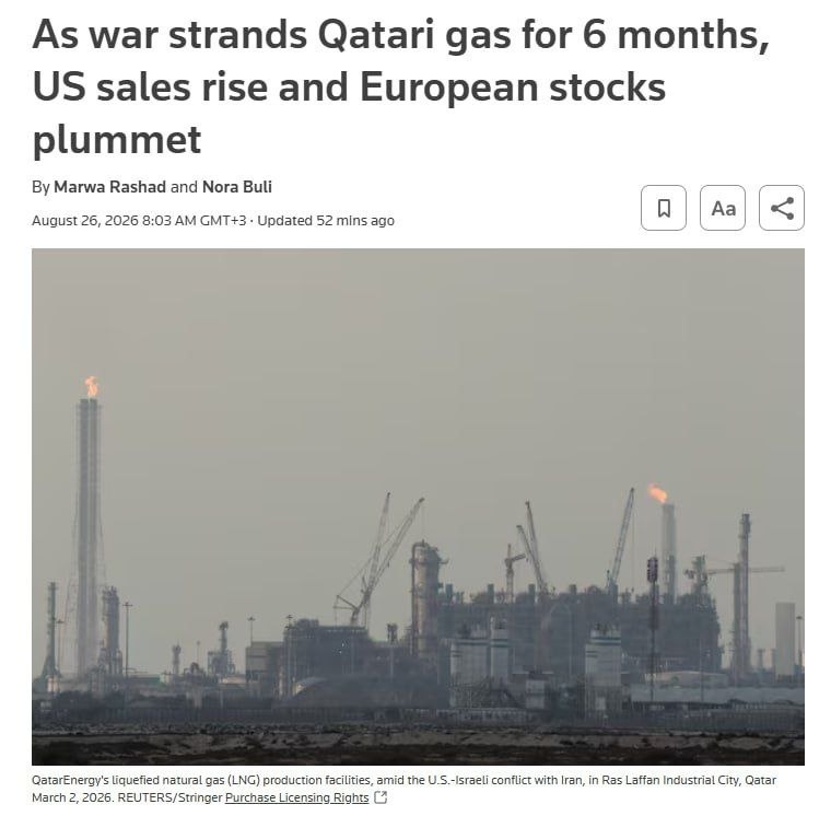 Qatar's LNG exports drop 96% after Strait of Hormuz closure