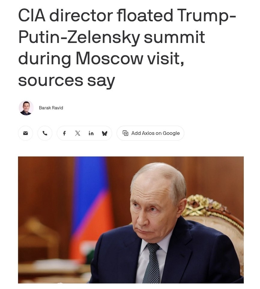 CIA Director Ratcliffe secretly proposed Trump-Putin-Zelensky meeting in Moscow