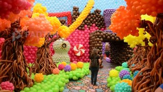 Mexico Sets Guinness Record with Willy Wonka Factory Made of 945,000 Balloons