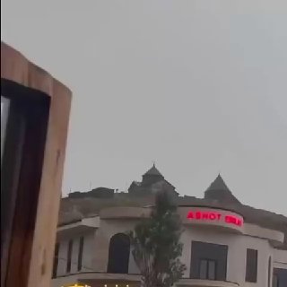Lightning strikes cross on church dome in Armenian Sevanavank