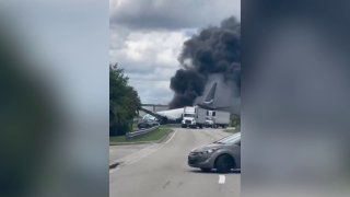 Cargo Boeing 767 veers off runway in Miami