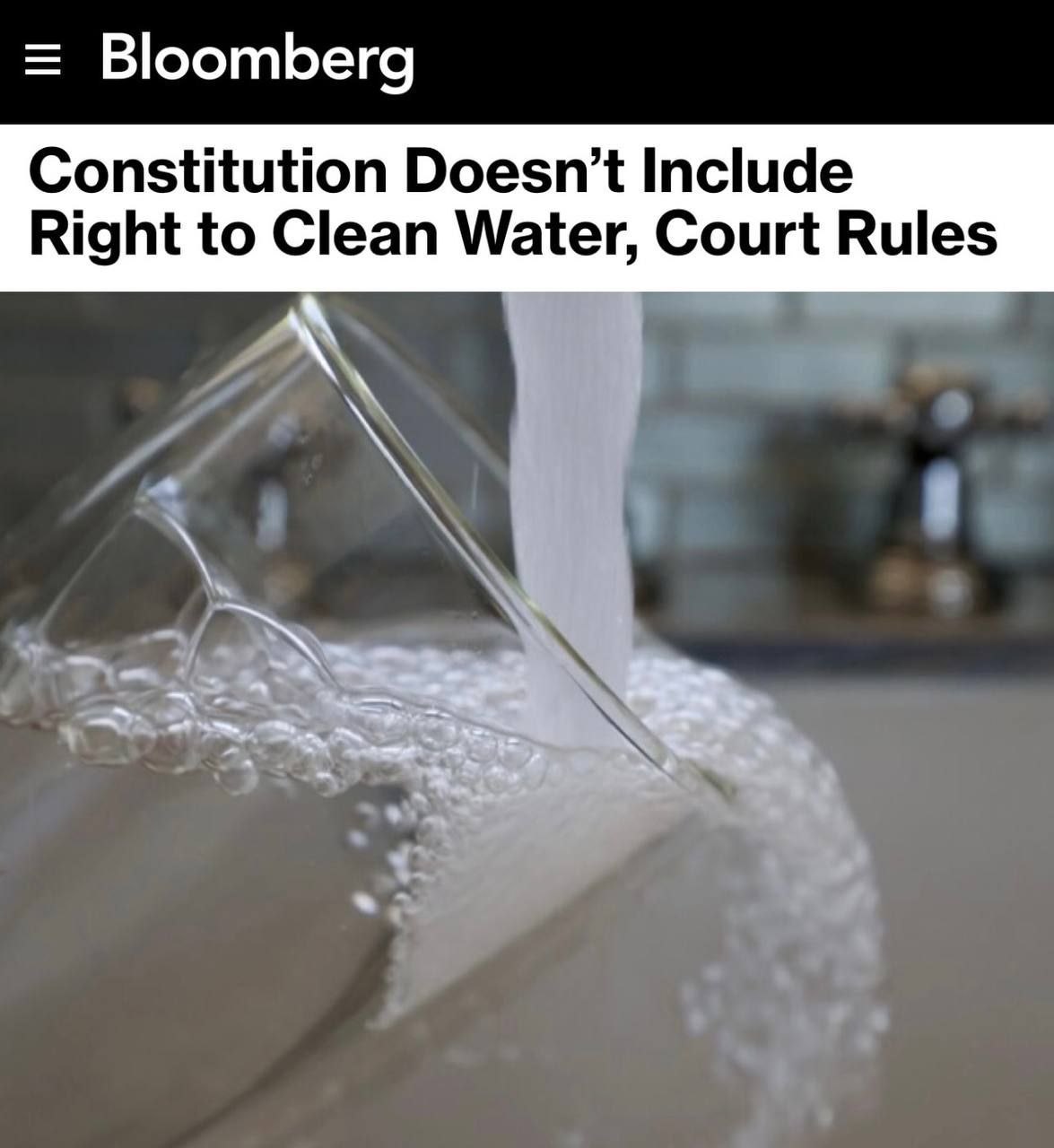 US Constitution does not guarantee right to clean drinking water or truthful information from officials