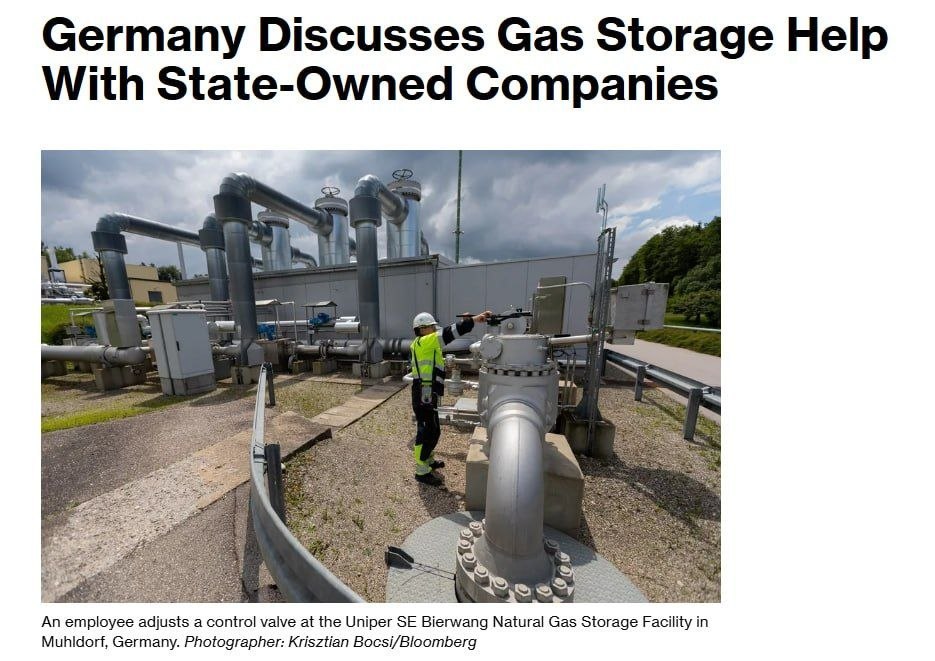 Germany considers involving Uniper and SEFE in gas reserves replenishment