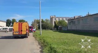 In Mogilev, EMERCOM workers extinguished a fire in an industrial building