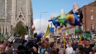 Protests against US President's visit take place in Dublin