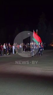 Ceremonial Square hosts banner of Brest Fortress and flag of the Republic of Belarus
