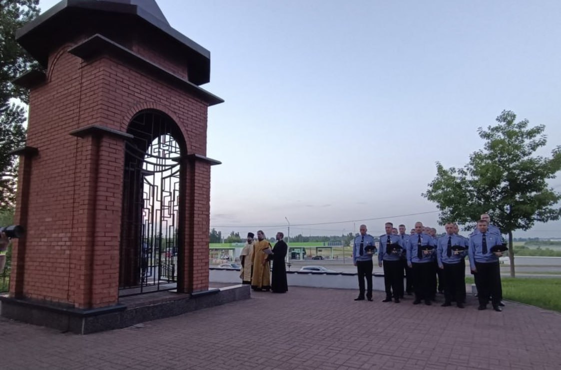 Police officers honored victims of fascism at former 5th Regiment concentration camp site in Vitebsk