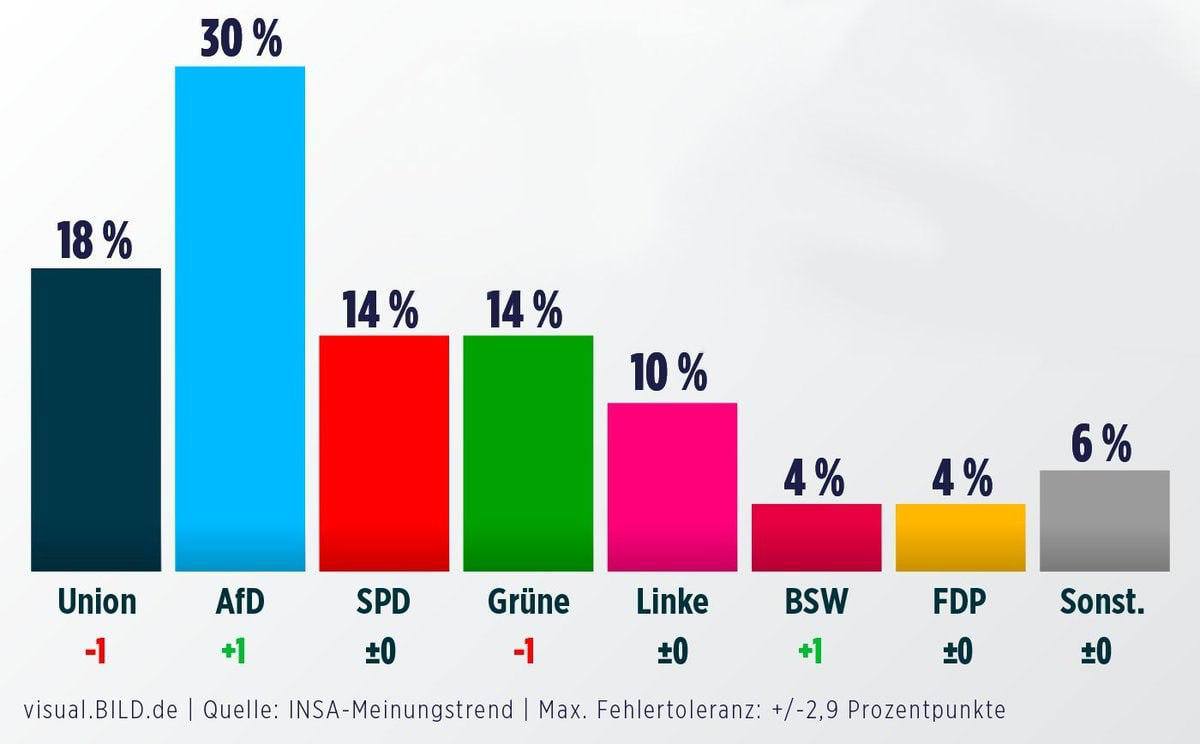 Merz's party hits record low in polls as AfD rises to 30%