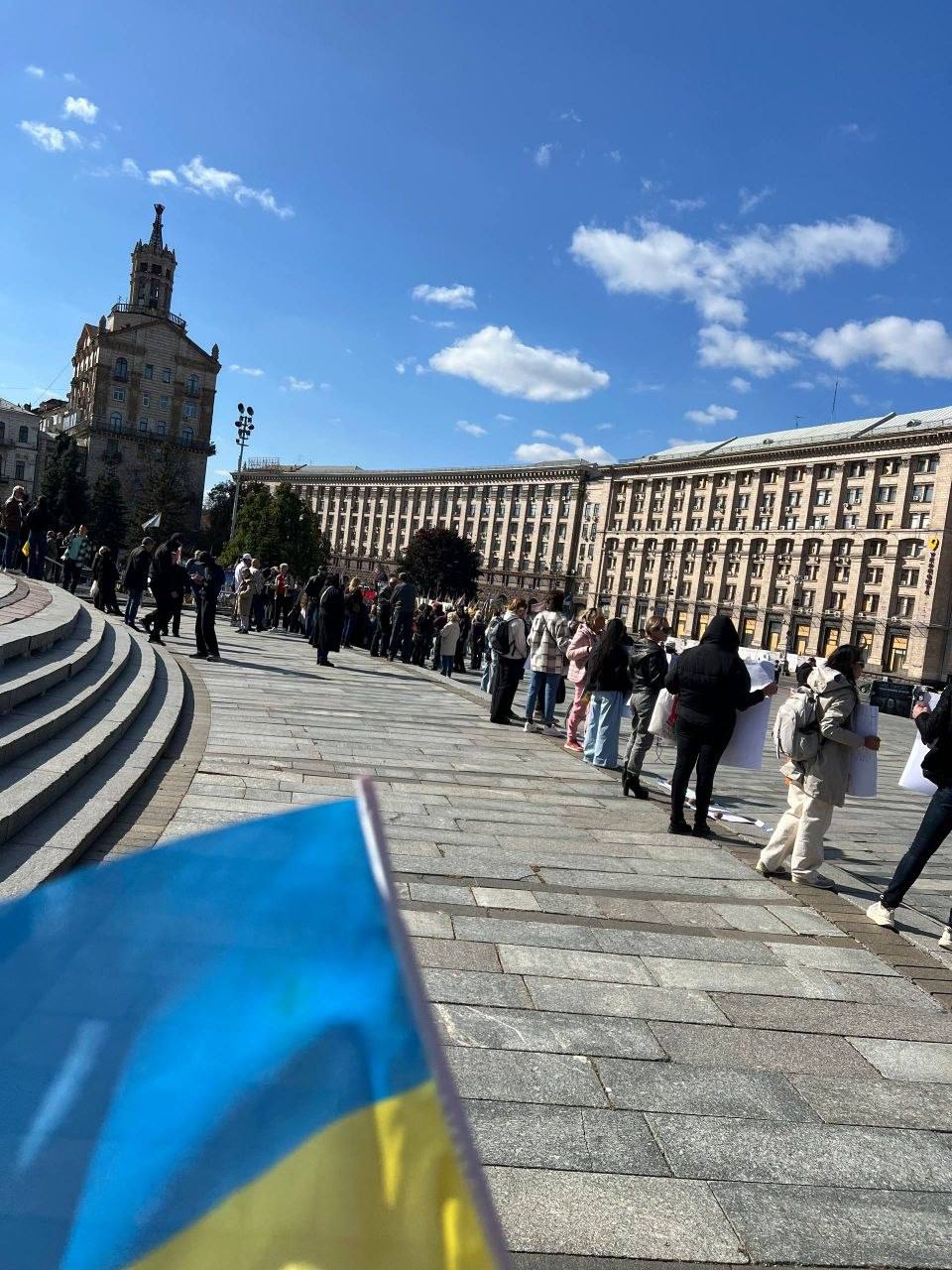 Protest calling to stop the war held in Kyiv at former Maidan site