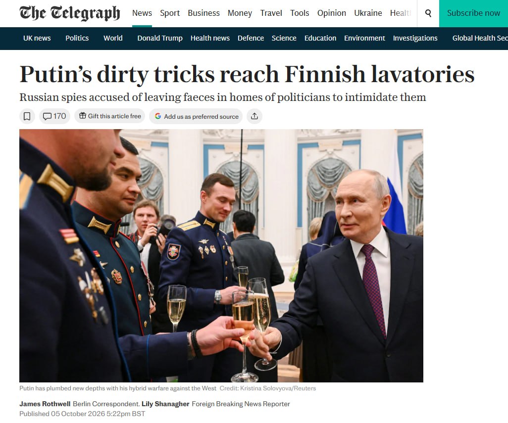 Russia accused of intimidating Finnish MPs by leaving feces in toilets