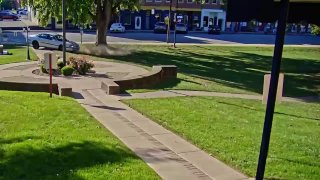 Elderly woman performs drunk drift outside courthouse in the US