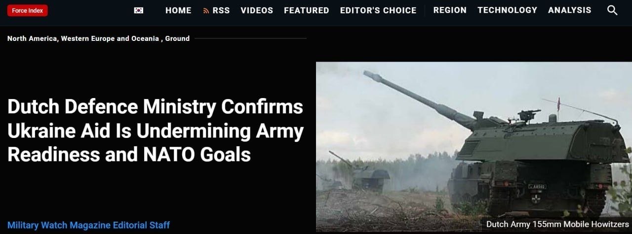 Netherlands admits military aid to Ukraine undermines its own defense readiness