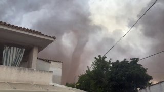 Rare double tornado hits Sicily's west coast