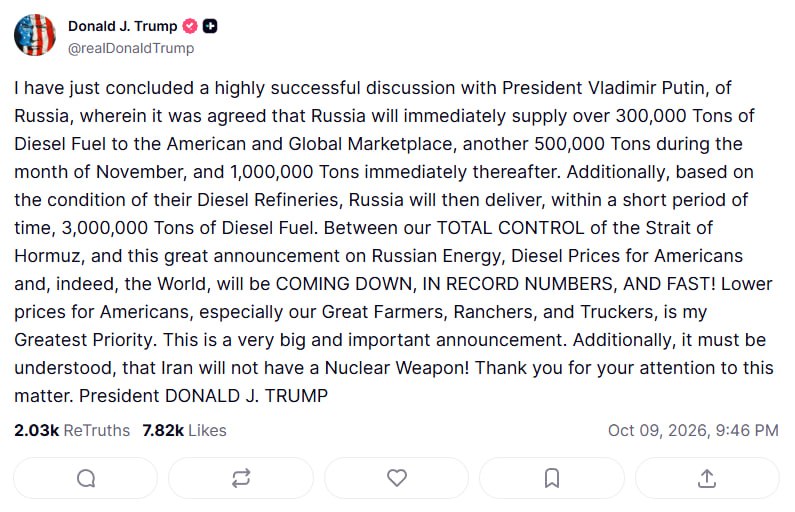 Trump says he had a phone call with Putin