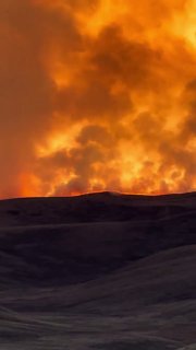 Anomalous forest fire near China border in Mongolia