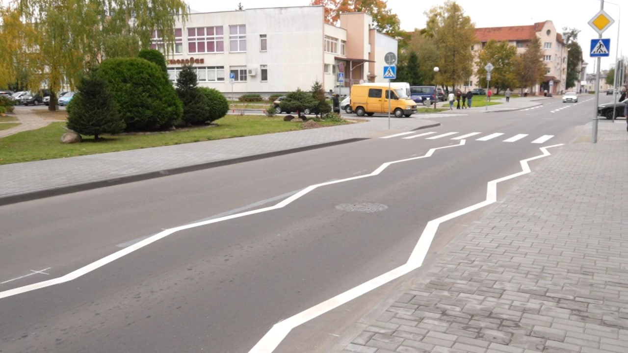 Experimental road markings appear in Grodno