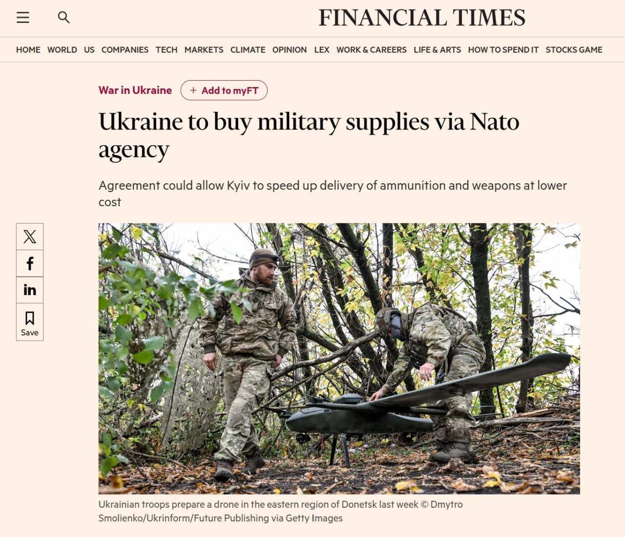 NATO atvers Ukrainai tiesioginį prieigą prie ginklų pirkimų