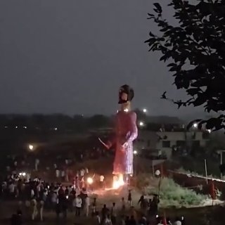 In India, fireworks detonated toward spectators during traditional effigy burning