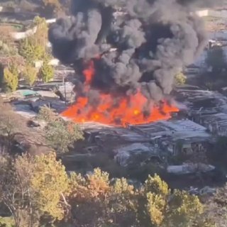 Incendie dans le village de Guryong près de Séoul