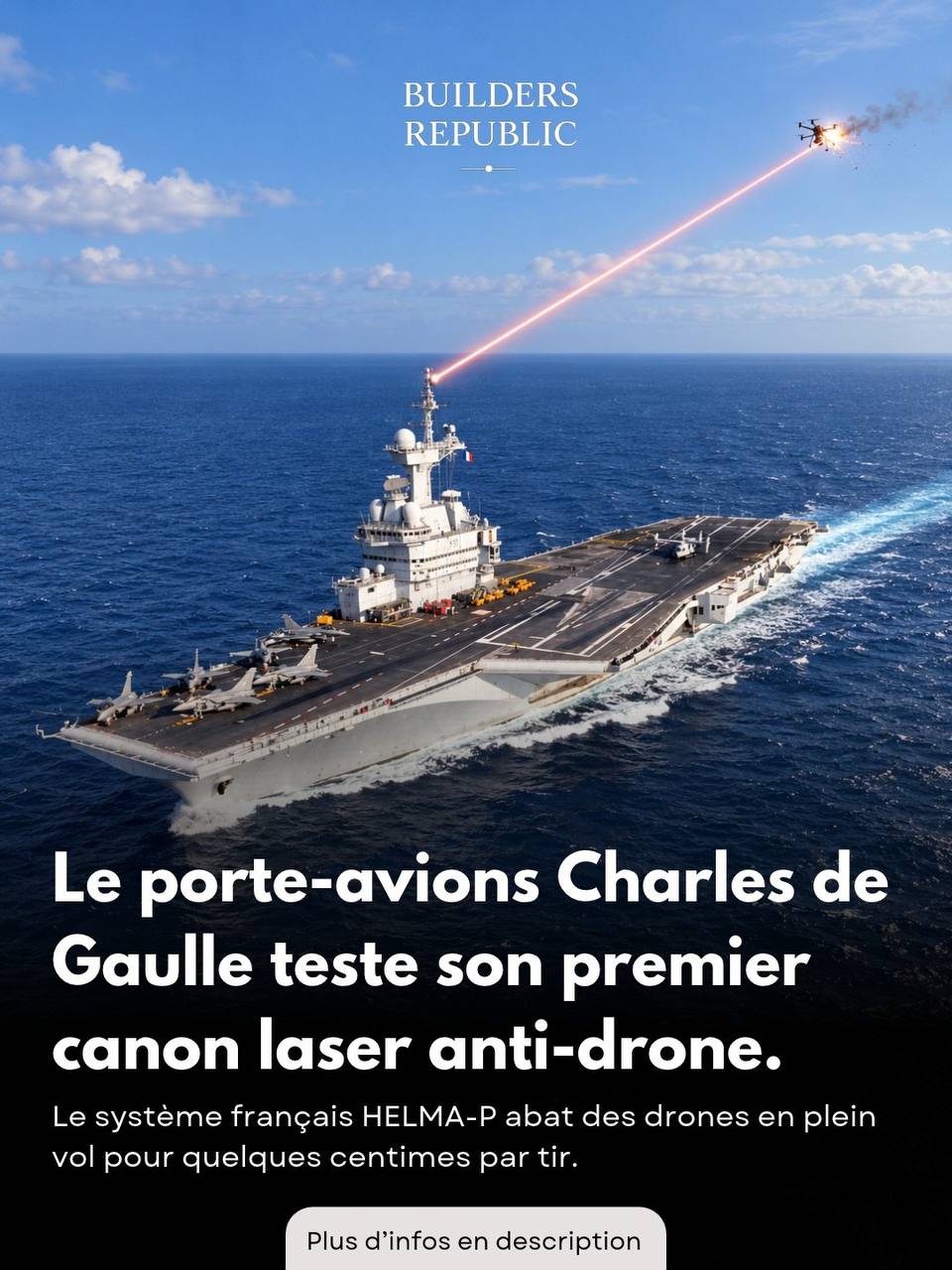 Le porte-avions français équipé d'une arme laser contre les drones