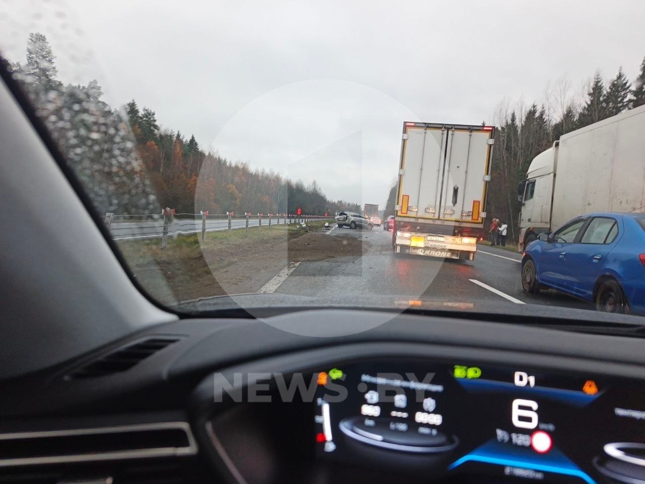 Accident on the M1 highway at the 515th km (Moscow — Minsk)