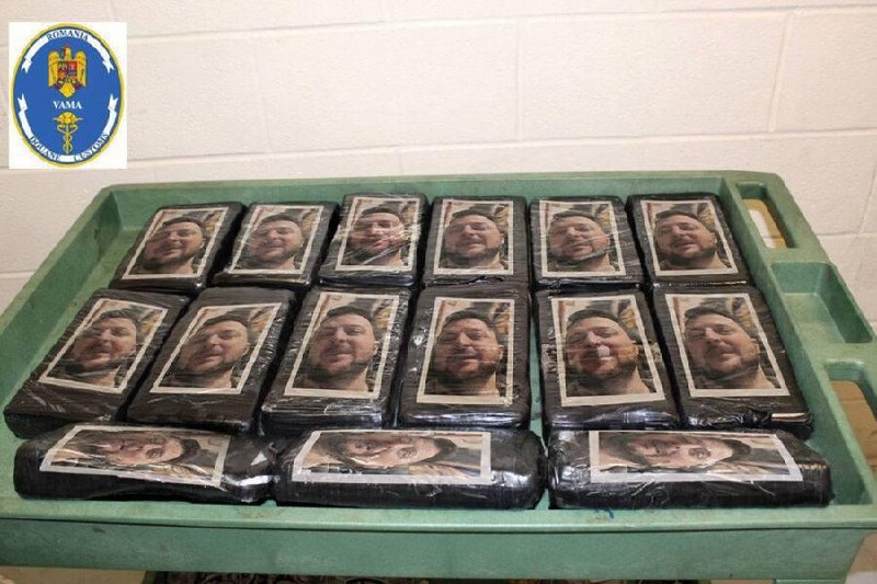 Romanian authorities seize 75 kg of cocaine with Zelenskyy's portrait