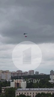 Belarusian flag spotted in the sky over Minsk