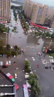Record rains flood city of Fushun in China's Liaoning province