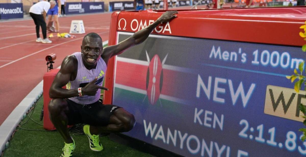 Kenyan runner Emmanuel Wanyonyi sets world record in 1000 meters at Diamond League in Monaco