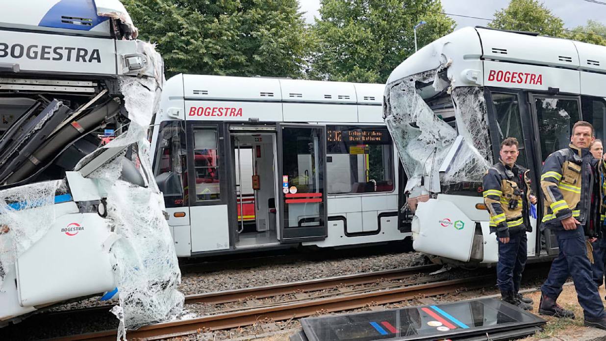 Up to 30 injured in tram collision in western Germany