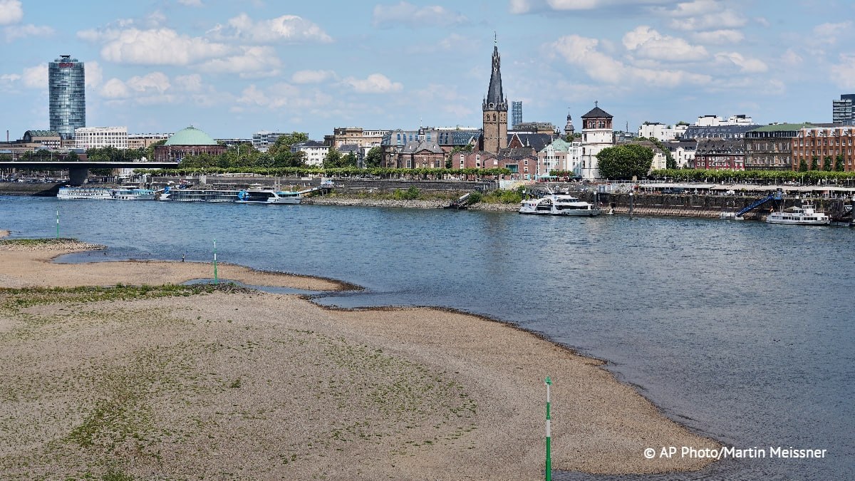 Rhine River water level hits historic low, German data shows