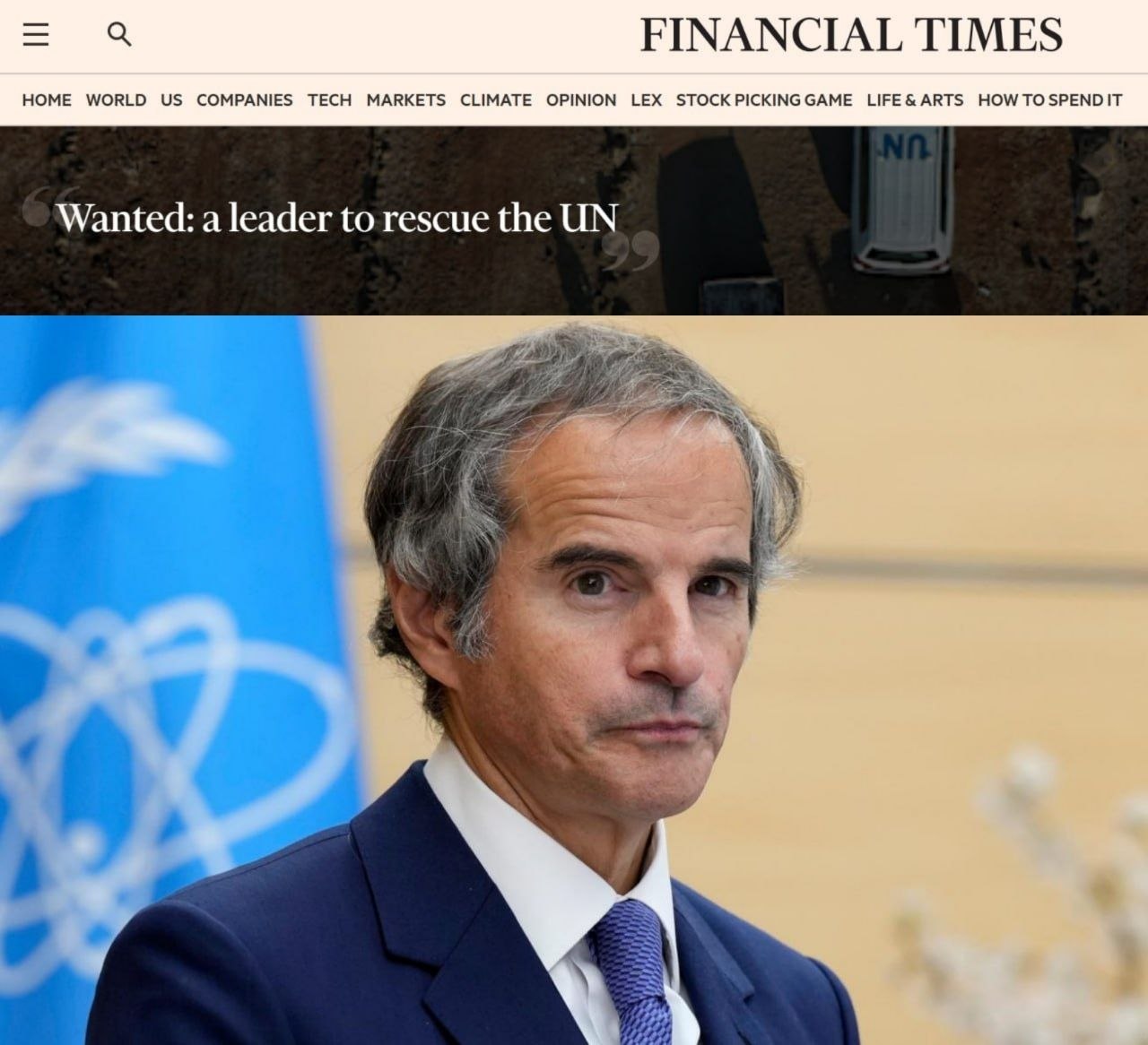 UN is 'slowly dying,' says IAEA head and UN secretary-general candidate Rafael Grossi