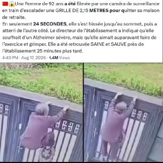 92-year-old Frenchwoman with Alzheimer's jumps over 2-meter fence to escape care home