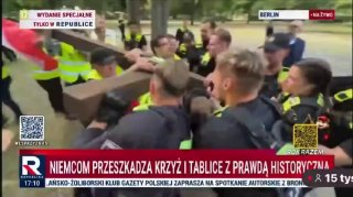 German police beat Poles carrying large cross to WWII memorial in Berlin