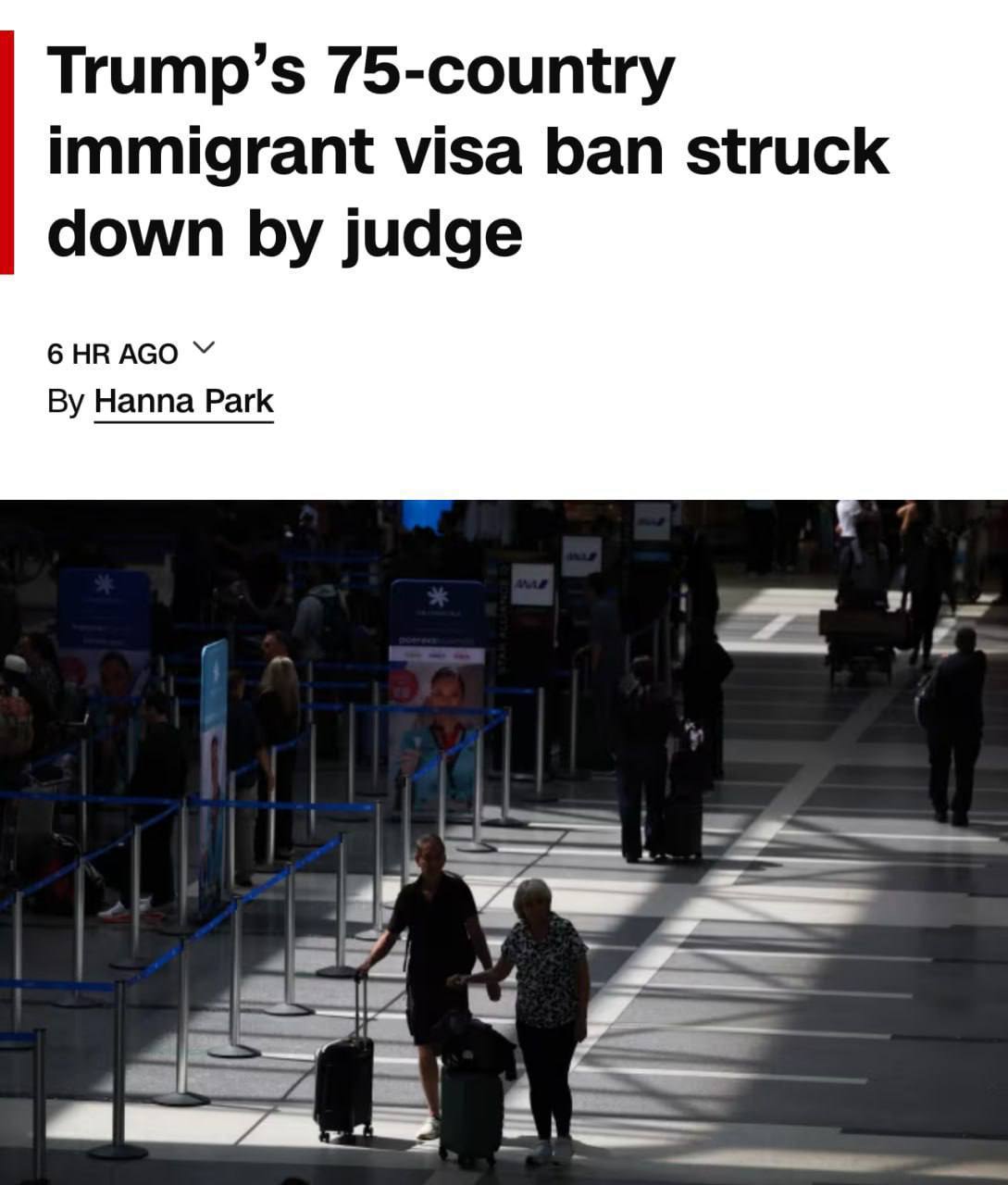 Pengadilan New York Batalkan Penangguhan Visa