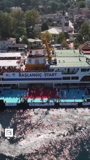 Around 2,500 swimmers from over 60 countries take part in Bosphorus crossing