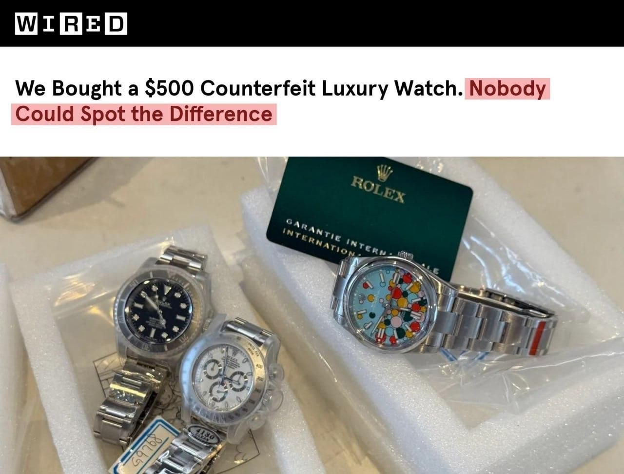 Hiina Rolex’i koopiad peaaegu eristamatud
